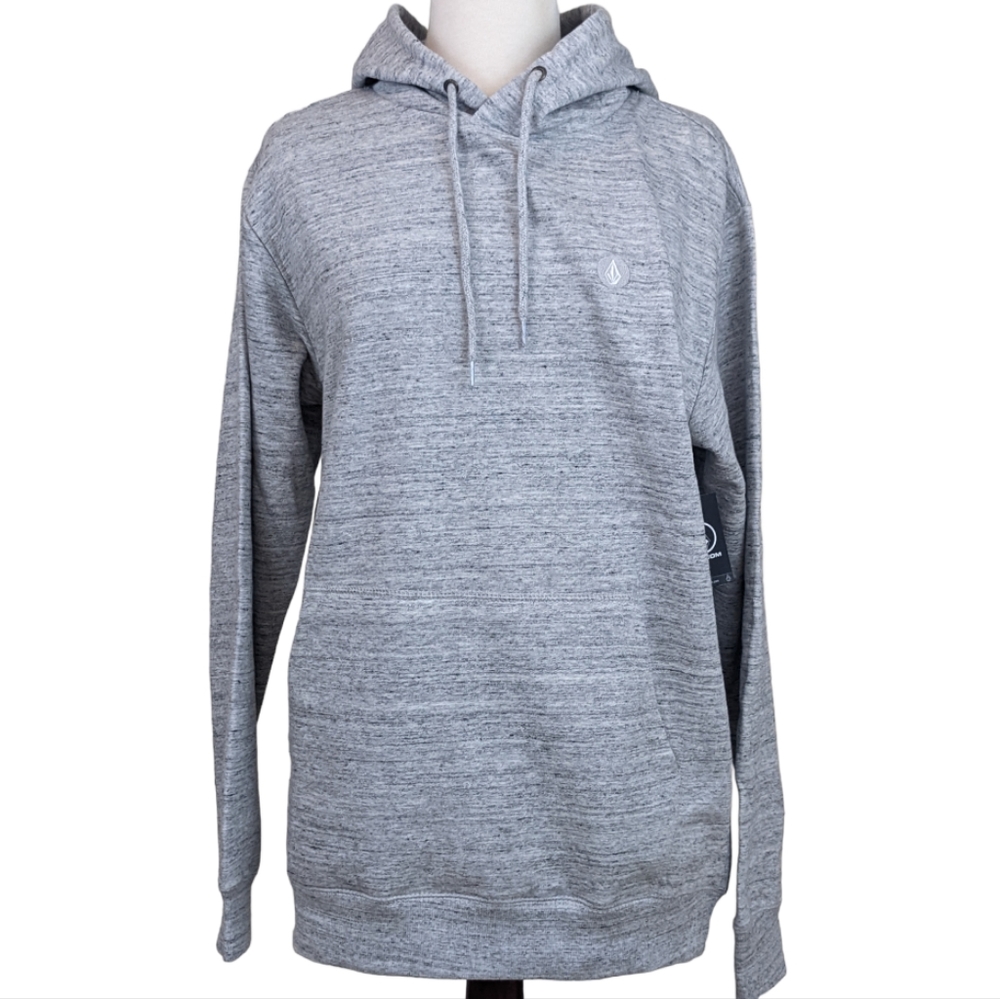 Volcom Gray Foreman Pullover Sweatshirt Hoodie Fleece Men's Medium New - Picture 1 of 11